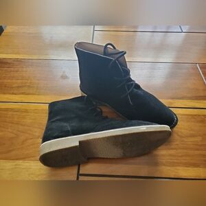 Black Suede Lace-Up Men's Ankle Boots